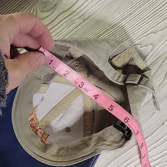 Captain Dan's Erie Dearie Adjustable Back Unisex Hat Khaki & Blue - Picture 8 of 8